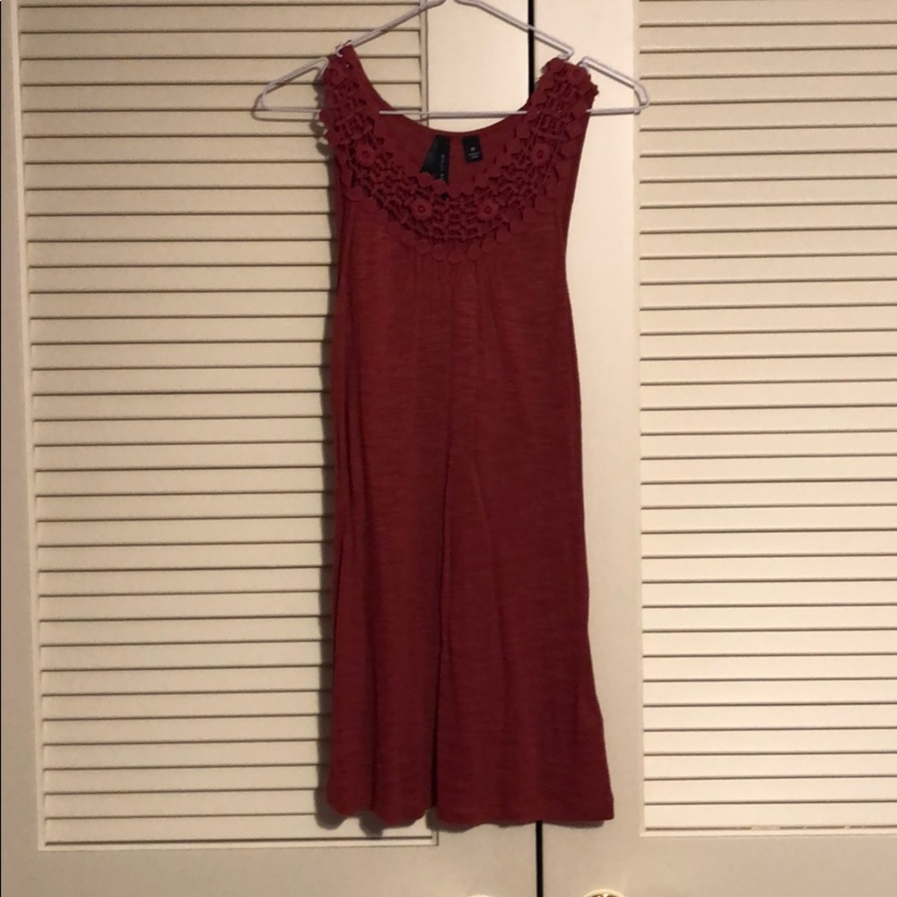 Crochet neckline blouse